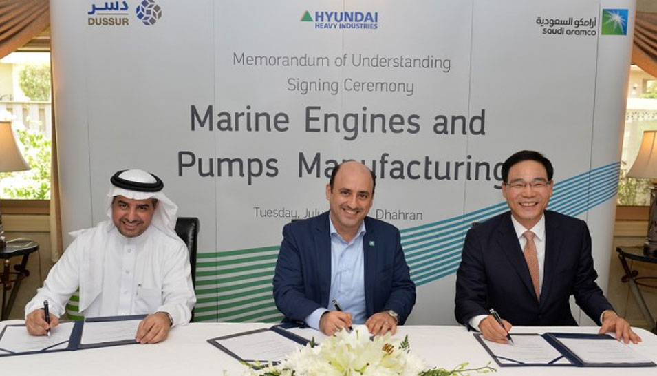Saudi Aramco, Dussur, and Hyundai Heavy Industries Sign MOU