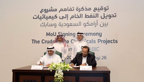 Saudi Aramco and SABIC Sign MOU to Develop Innovative Crude Oil to Chemicals Complex