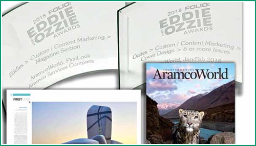 AramcoWorld Team Wins 13 Awards at 2018 Folio: Eddie and Ozzie Awards
