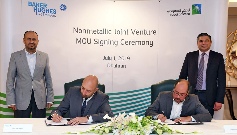Saudi Aramco and Baker Hughes Sign MOU for Non-metallic Materials Production Facility in Saudi Arabia