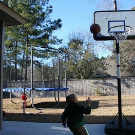The Stevens Play Hoops with Grandkids in Louisiana